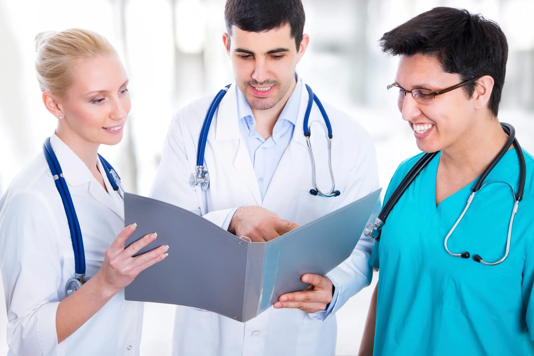 Medical professional with patient